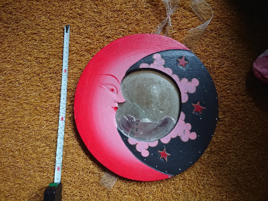 kinder spiegel afbeelding maan, Huis en Inrichting, Woonaccessoires | Spiegels, Ophalen, Minder dan 50 cm, Gebruikt, Rond