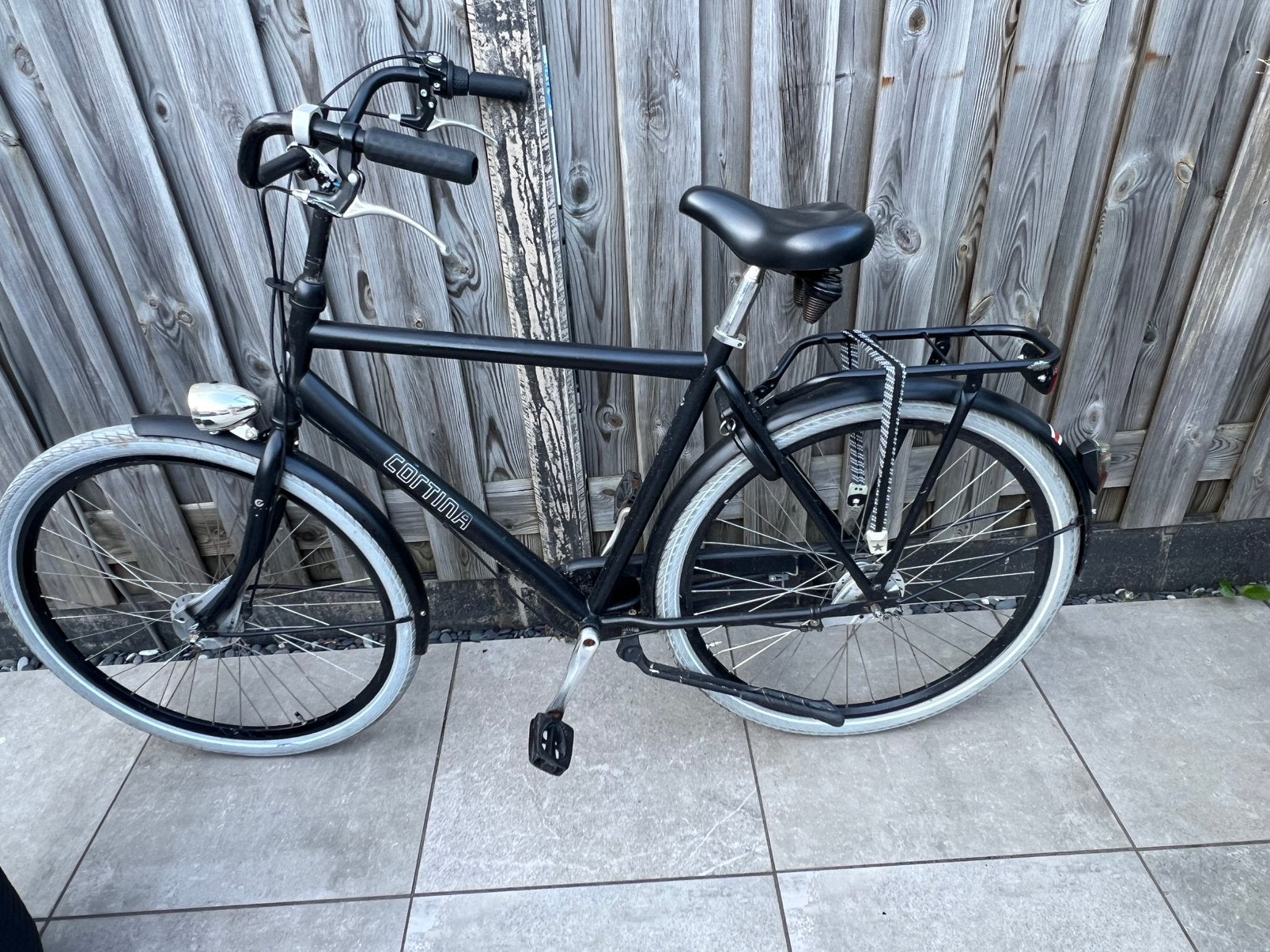 Cortina fiets zwart, Ophalen, Gebruikt, Versnellingen, Trommelrem