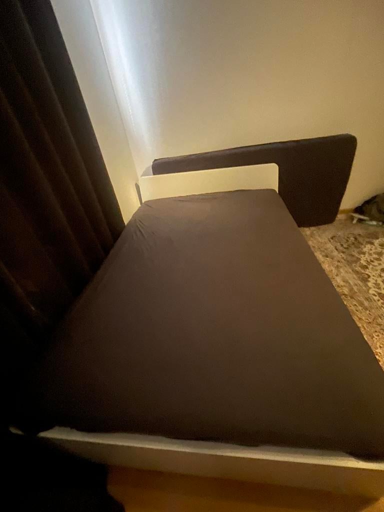 Tweepersoonsbed 200x140cm, Wit, Tweepersoons, Zo goed als nieuw, 200 cm