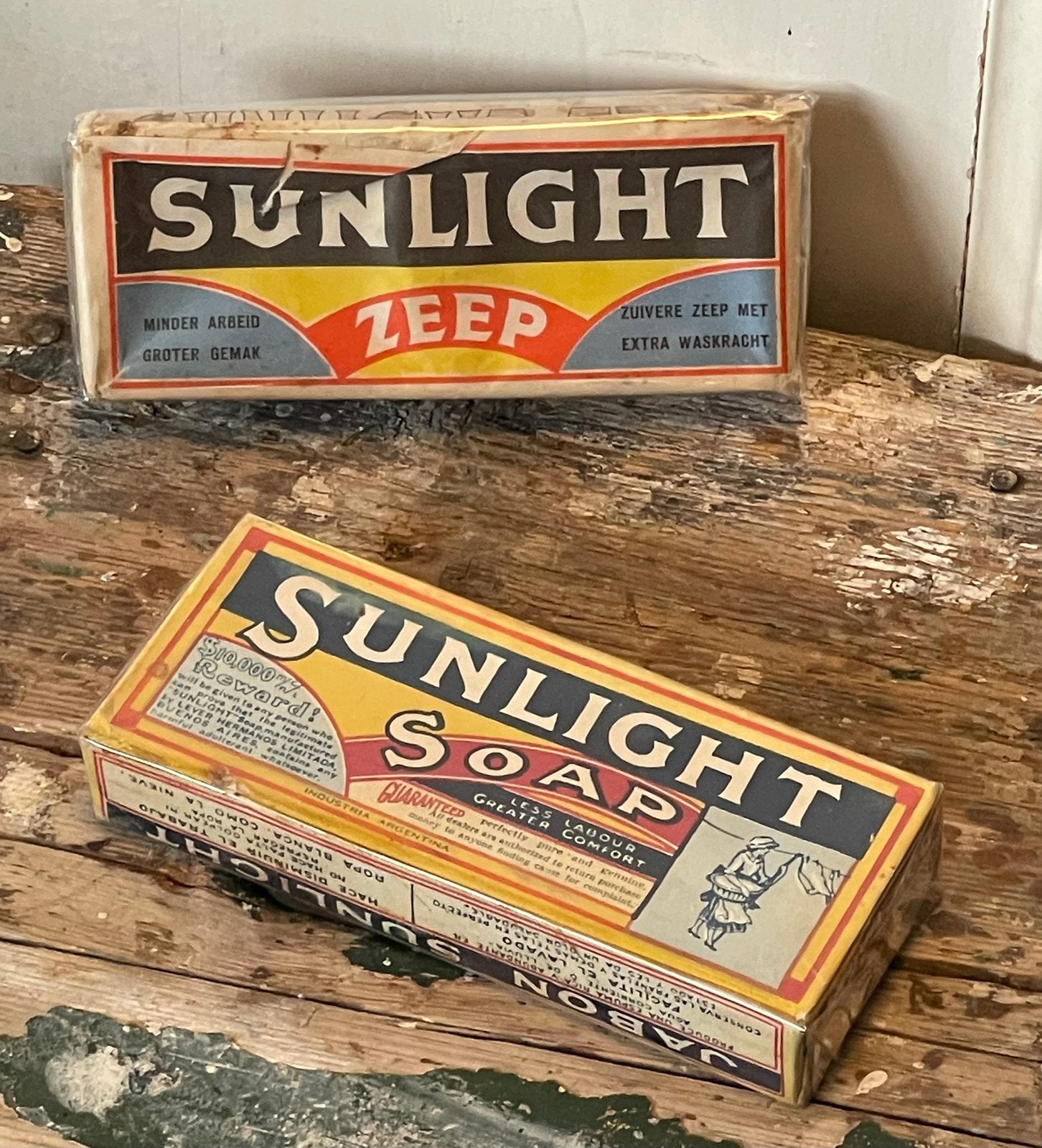 Brocante oude volle verpakking SUNLIGHT Zeep, Ophalen of Verzenden