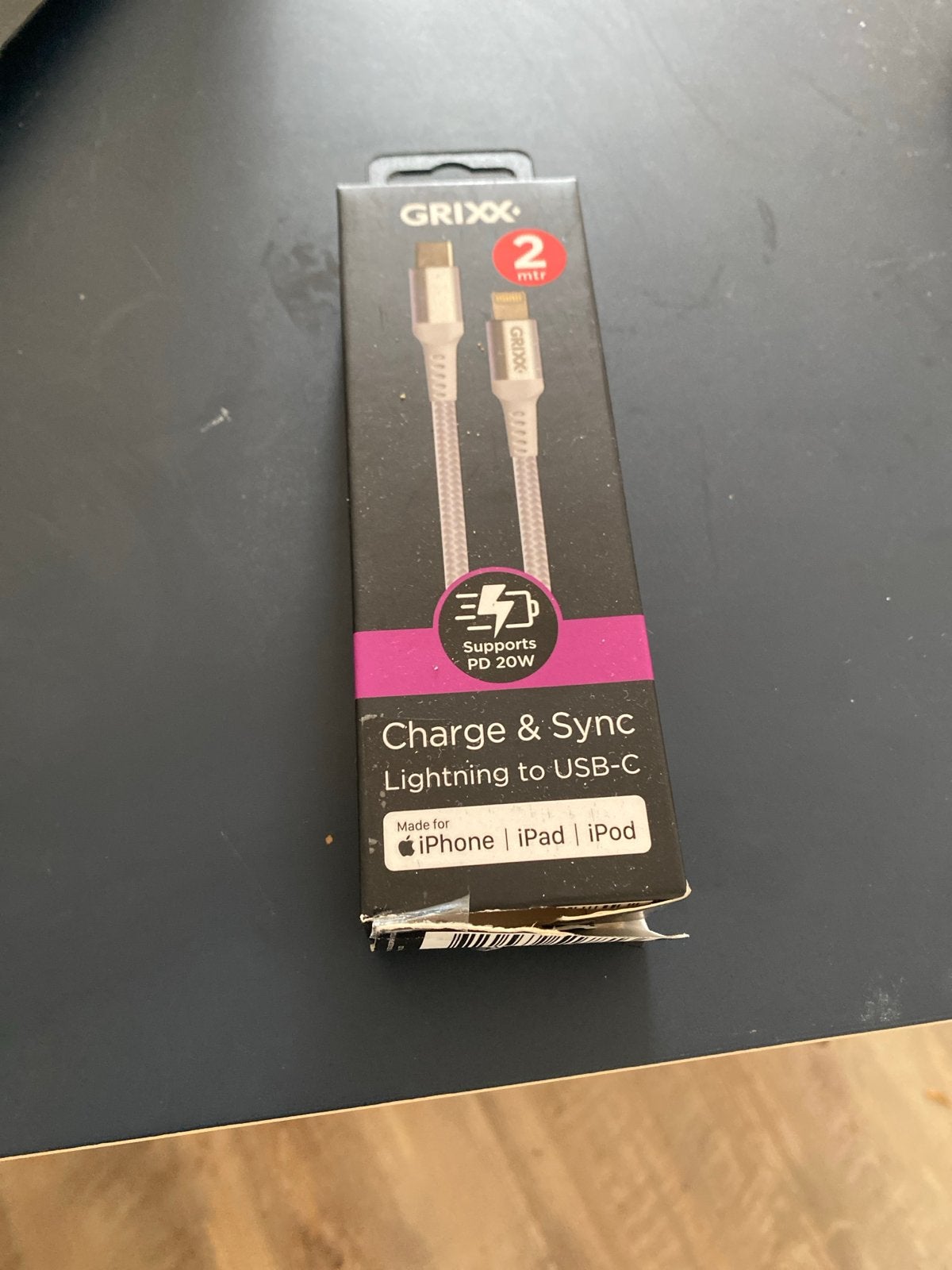GRIXX Lightning naar USB-C kabel 2m - Opladen & Sync, Ophalen, Nieuw, 2 tot 5 meter, Overige kabels