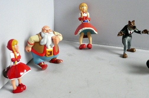 efteling # Roodkapje  # 4 beeldjes o.a. Wolf en de Reus, Verzamelen, Ophalen of Verzenden, Zo goed als nieuw, Beeldje of Poppetje
