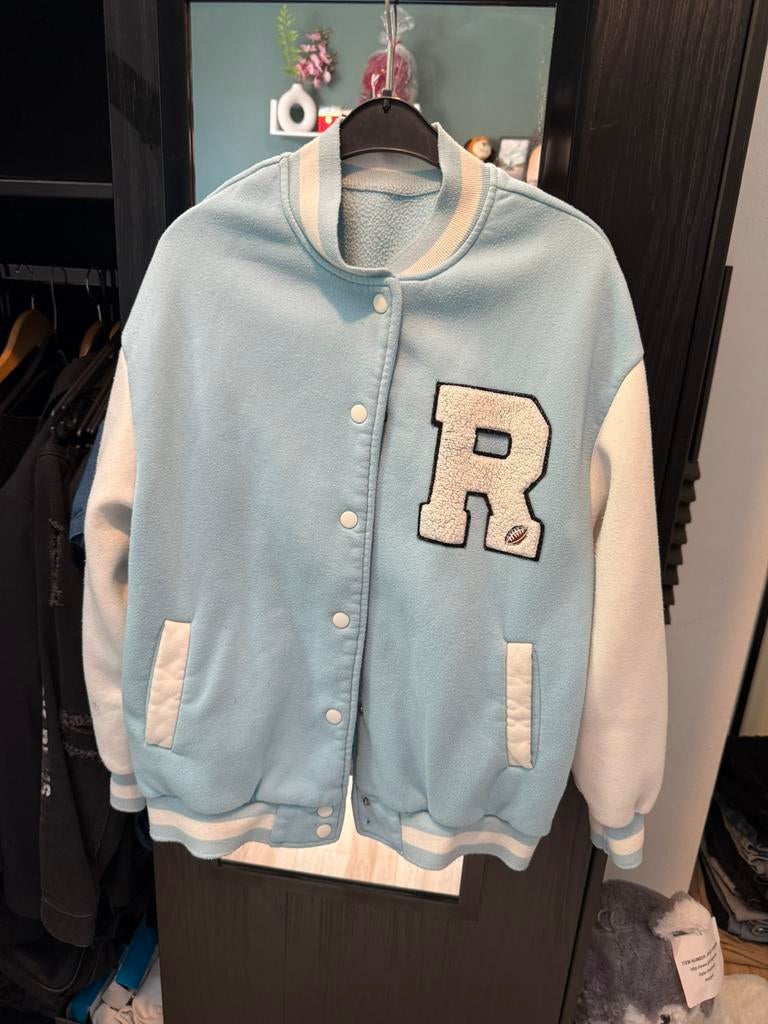 Baseball jacket shein maat m, Kleding | Dames, Jassen | Winter, Ophalen of Verzenden, Zo goed als nieuw, Maat 38/40 (M), Blauw