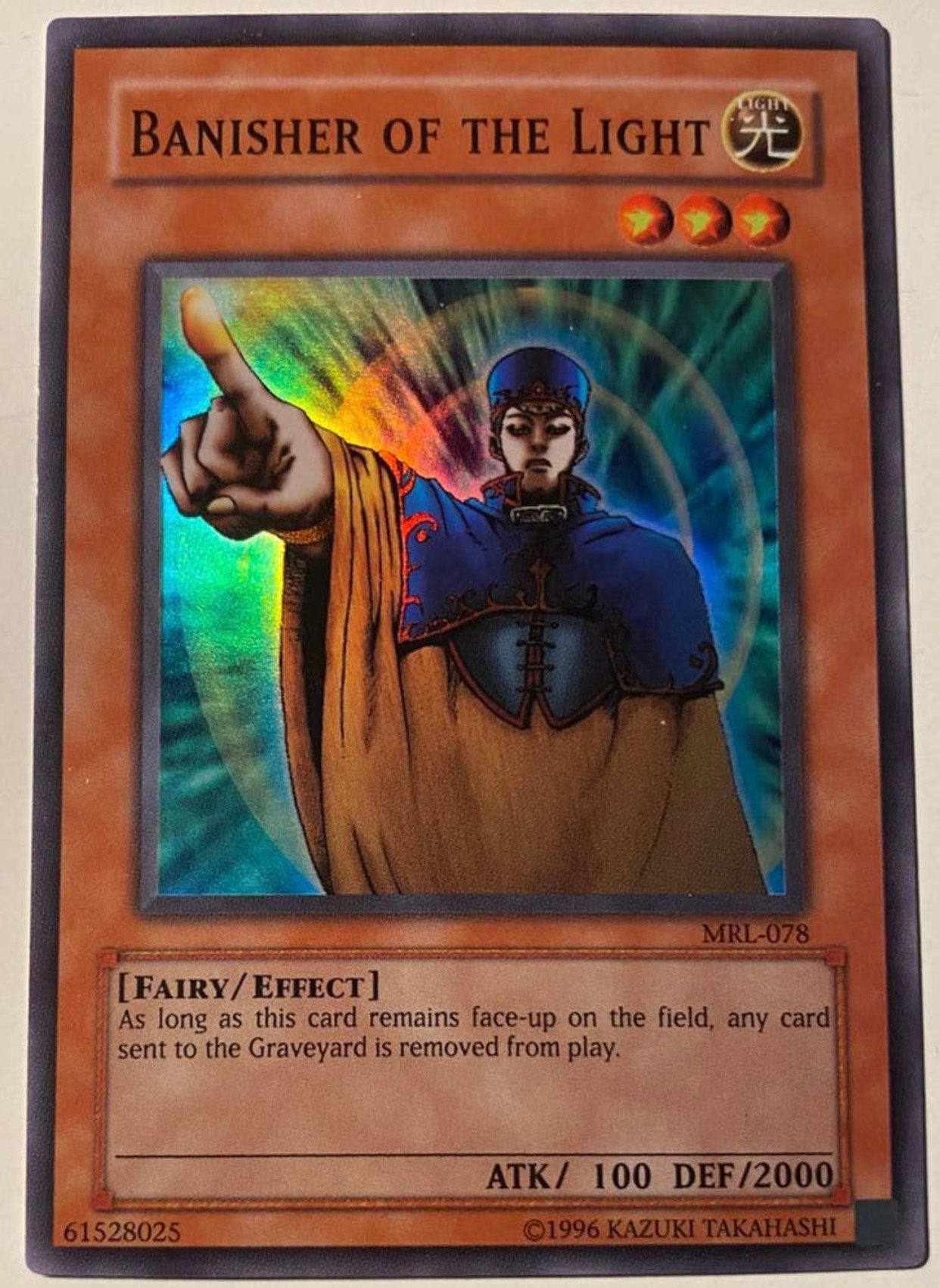 Yu-Gi-Oh! Banisher of the Light MRL Old US Print !, Ophalen of Verzenden, Zo goed als nieuw, Losse kaart, Foil