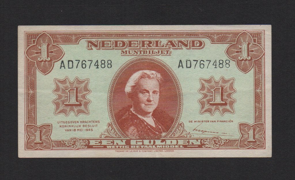 1 Gulden Bankbiljet 1945 Pracht Biljet, Ophalen of Verzenden, 1 gulden, Los biljet