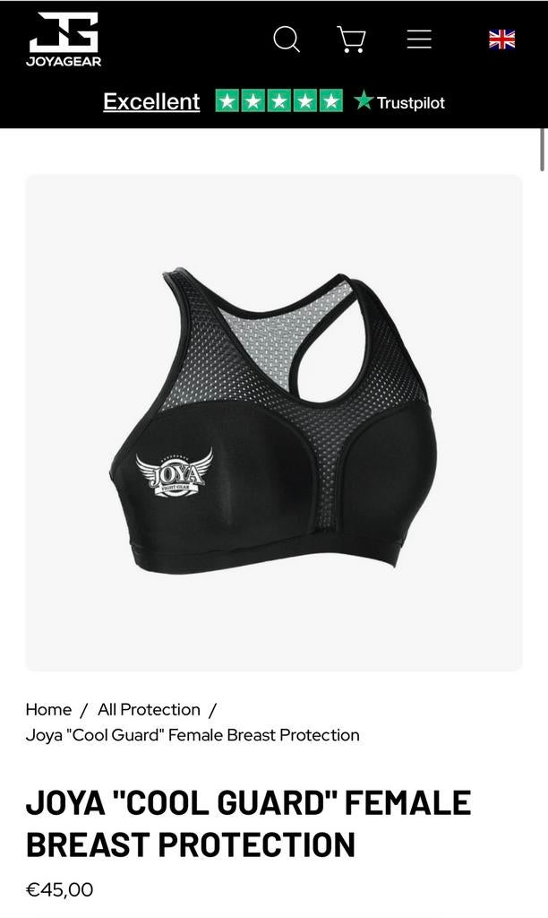 Joya 'Cool Guard' Vrouwen Borstbescherming - Maat S, Overige, Vechtsportbescherming, Nieuw, Ophalen of Verzenden