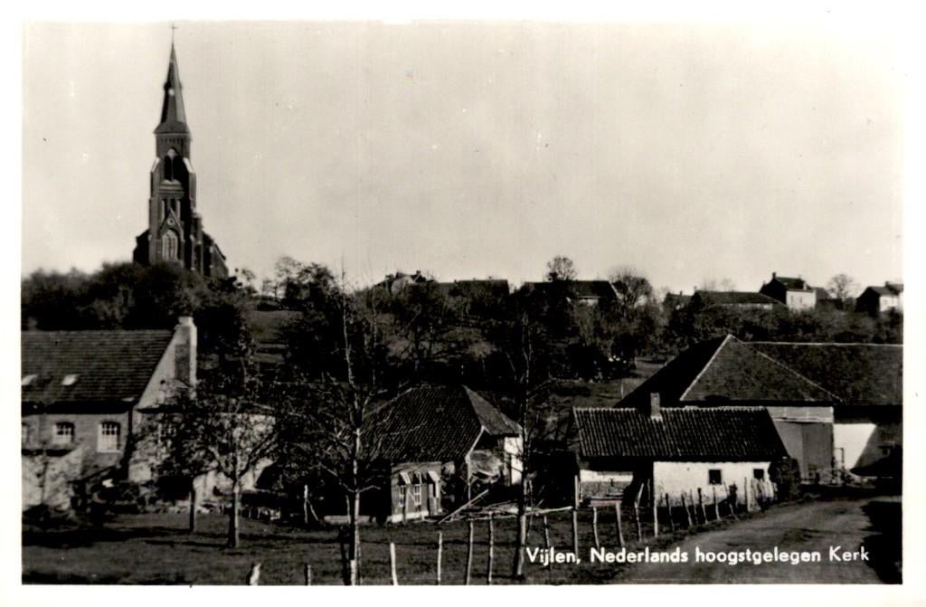 Vijlen Zicht op Ned. Hoogstgelegen Kerk # 580, Verzenden, 1940 tot 1960, Ongelopen, Limburg