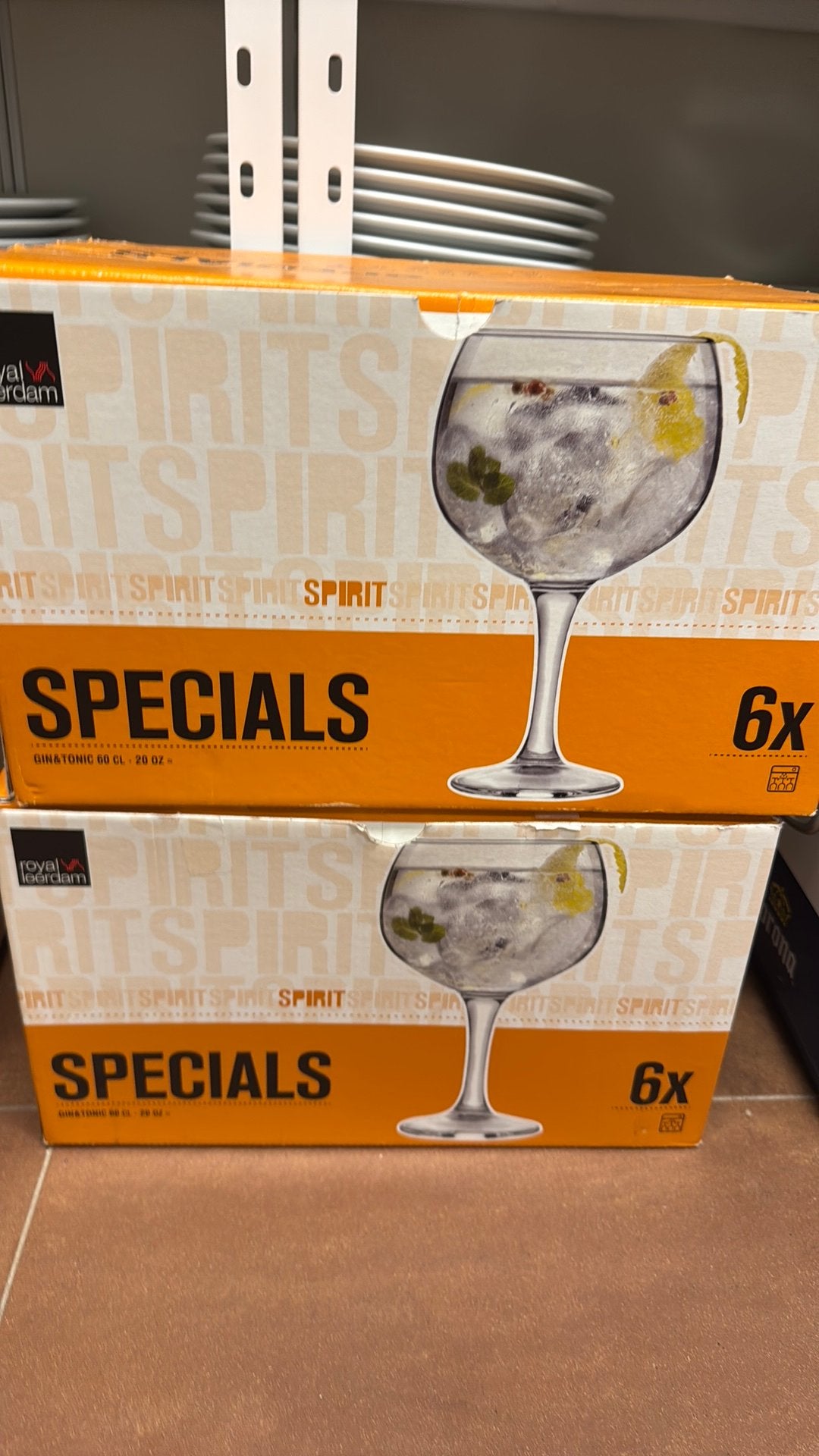 Royal Leerdam Specials Gin Tonic Glazen - 2 sets 6, Huis en Inrichting, Ophalen, Nieuw, Overige merken, Glas