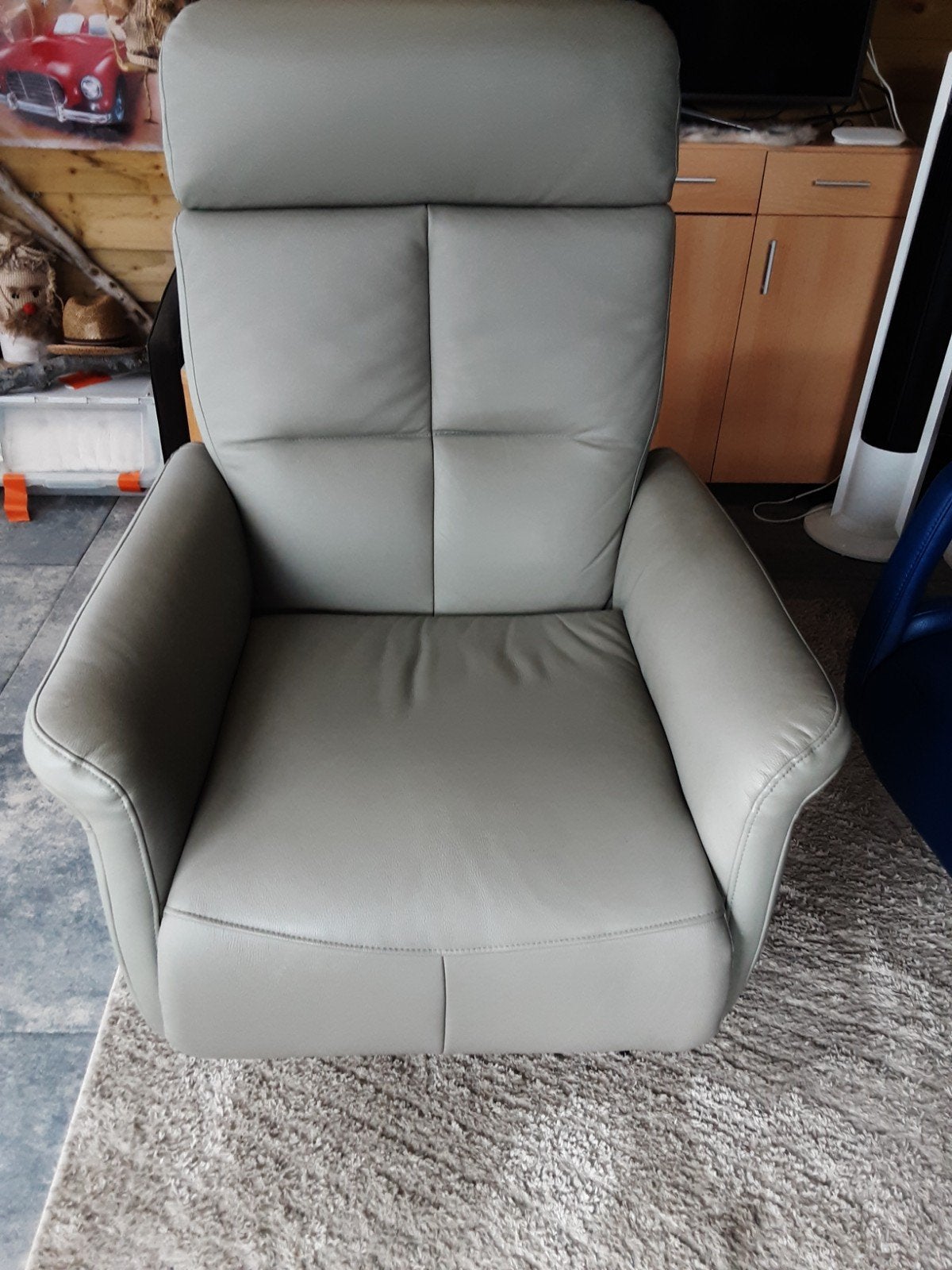 Lederen fauteuil als nieuw, Ophalen, Minder dan 75 cm, Leer, Zo goed als nieuw