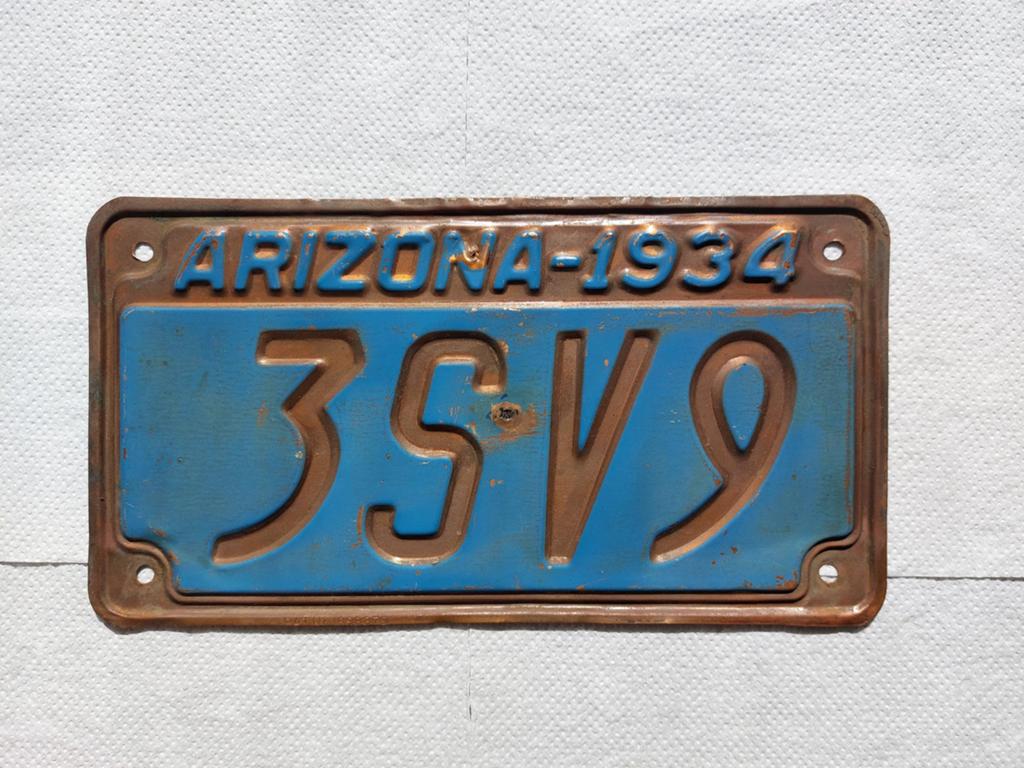 Kenteken KOPER 1934 Arizona USA Nummerplaat Nummerbord, Ophalen of Verzenden, Gebruikt, Auto's