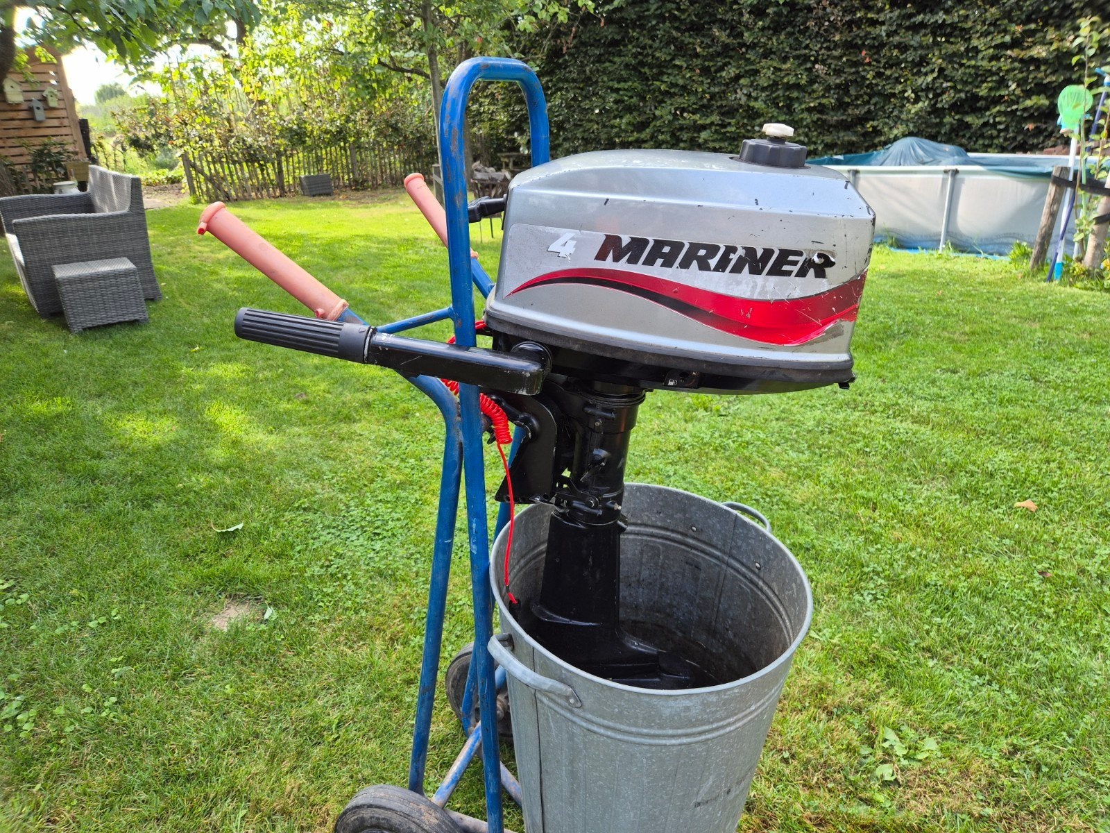 mariner buitenboordmotor 4pk in goede staat, Cirkelmaaier, Gebruikt, Onbekend, Ophalen of Verzenden
