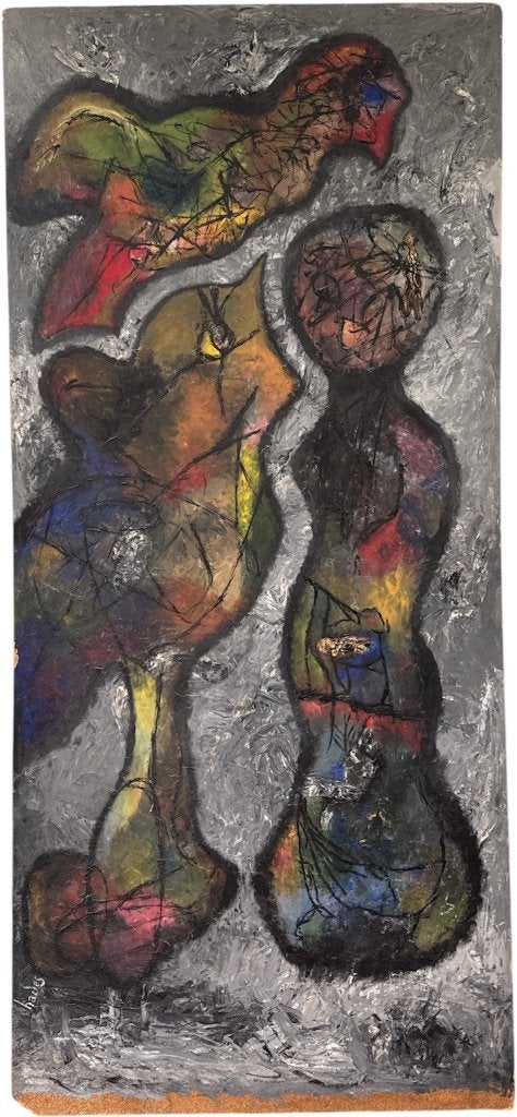 660. Gemengde techniek, Hades – abstract, 20e eeuw, Antiek en Kunst, Ophalen
