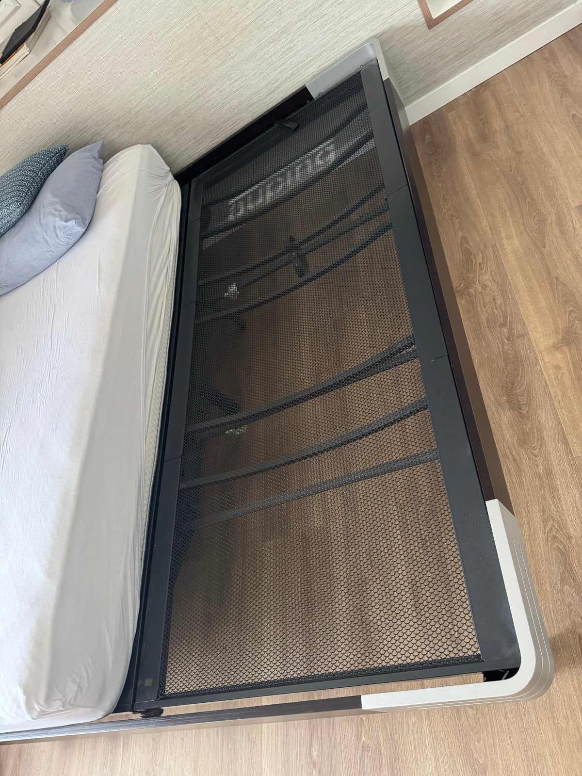 Vintage Wim Rietveld Auping bed 180x200 met extra's, Ophalen, Bruin, Tweepersoons, 180 cm