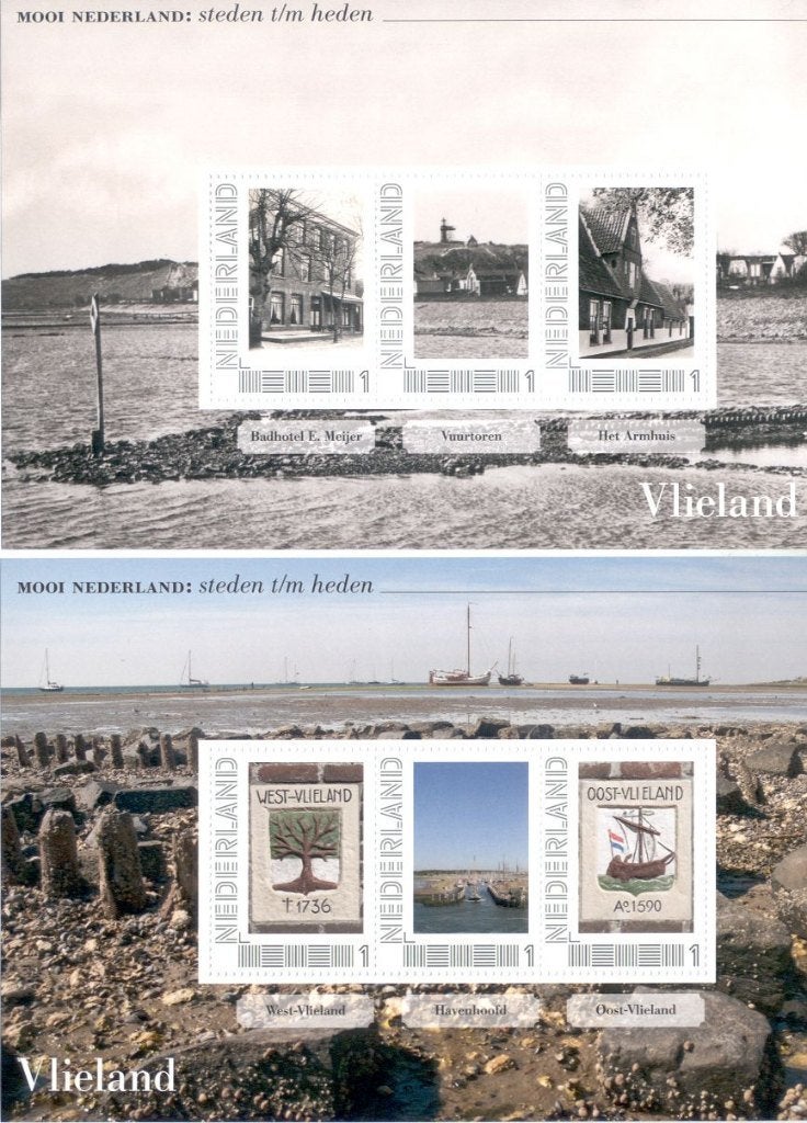 2 vellen mooi nederland heden - verleden - vlieland, Postzegels en Munten, Ophalen of Verzenden, Na 1940, Postfris