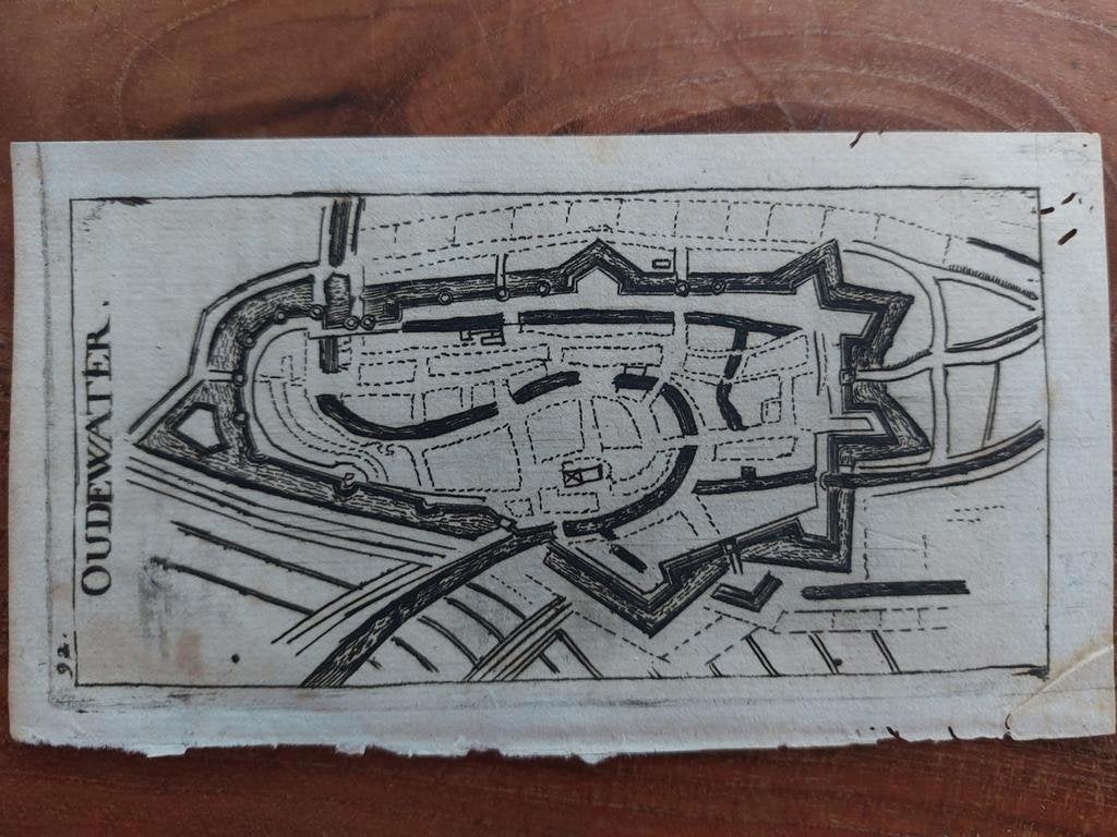 13 / Oudewater grondtekening uit 17e eeuw, Ophalen of Verzenden