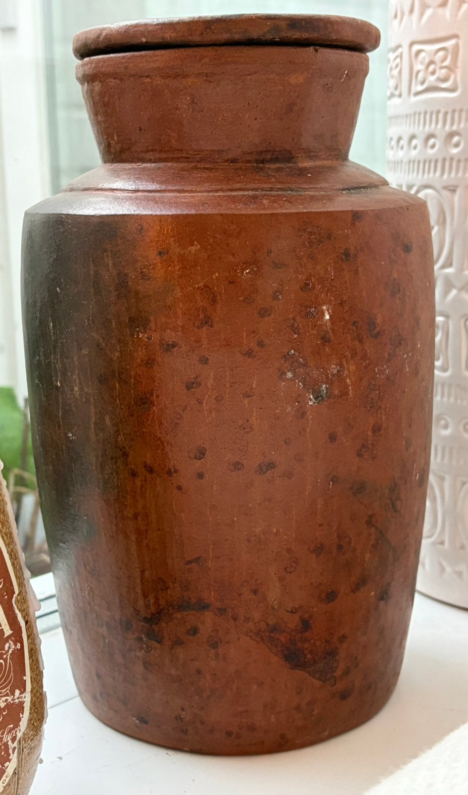 19e eeuw Roodbruin geglazuurde franse inmaakpot 30 cm hoog, Antiek en Kunst, Ophalen of Verzenden