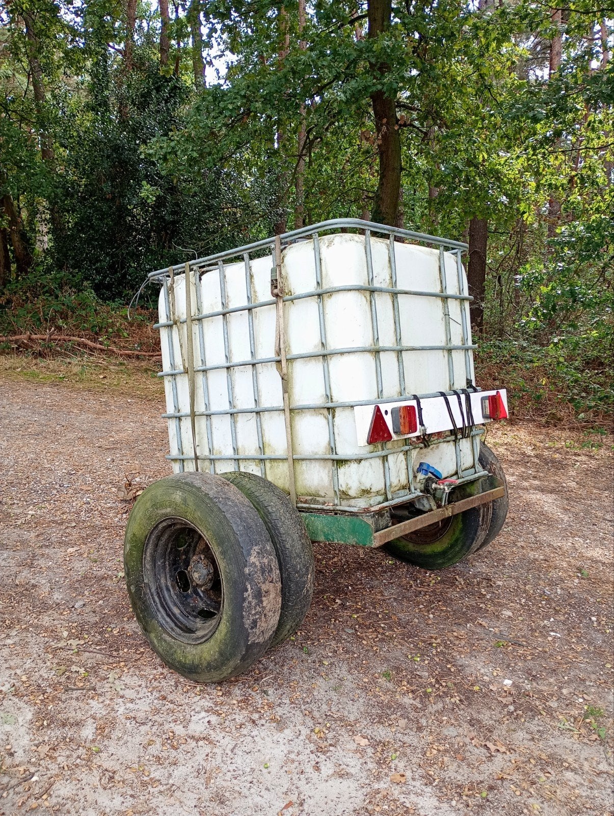 ibc tank op aanhanger, Ophalen, Gebruikt