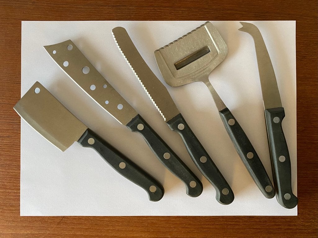 5 Kaasmesjes - Complete Set, Huis en Inrichting, Keuken | Bestek, Los bestek, Nieuw, Ophalen of Verzenden, Rvs of Chroom