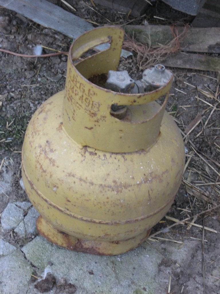 gas fles, Ophalen, Gebruikt