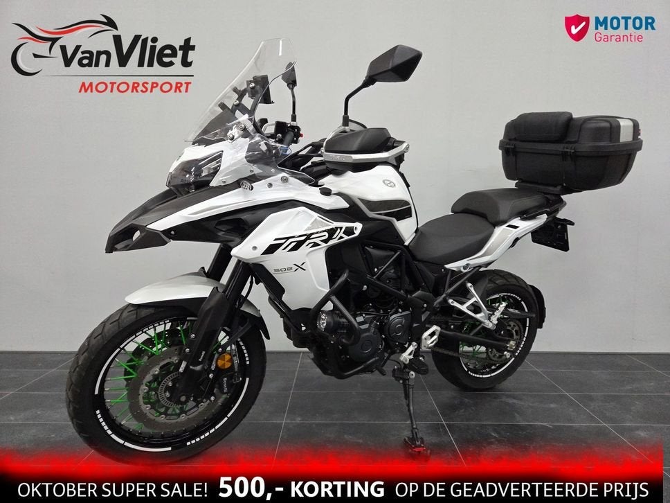 Als Nieuw.! Benelli TRK 502 X bj 2021 3 koffers 35kw a2, 2 cilinders, 499 cc, Bedrijf, Onbekend