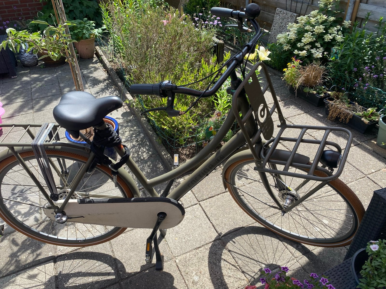 Cortina  transportfiets met voordrager en versnellingen, Velgrem, Versnellingen, Zo goed als nieuw, 50 tot 53 cm