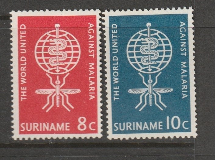 TSS Kavel 260068 Suriname pf minr 421-422 malaria, Ophalen, Postfris