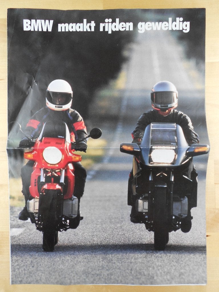 BMW K100 K75 R100 R80 R65 Brochure 1989 Motorfiets Folder, Motoren, Ophalen of Verzenden, BMW