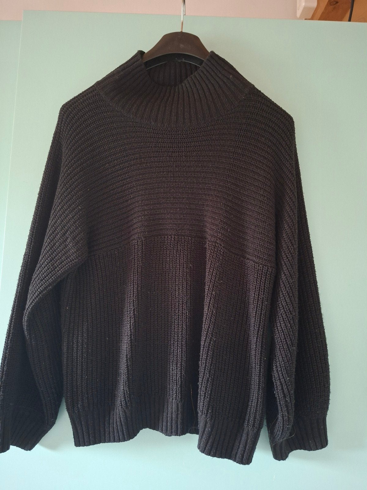 Monkl zwarte gebreide trui met col maat L, Monkl, Zwart, Maat 42/44 (L), Ophalen of Verzenden