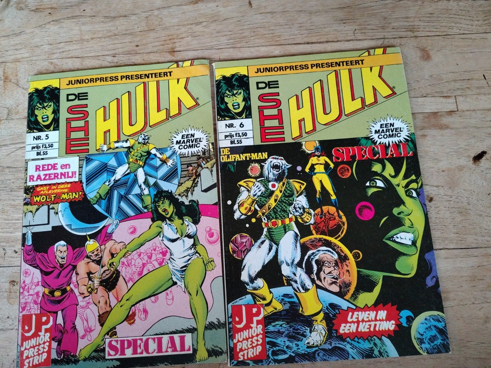 De She-Hulk Juniorpress Strip Nrs. 5 & 6 Marvel Comics, Meerdere stripboeken, Ophalen of Verzenden, Zo goed als nieuw