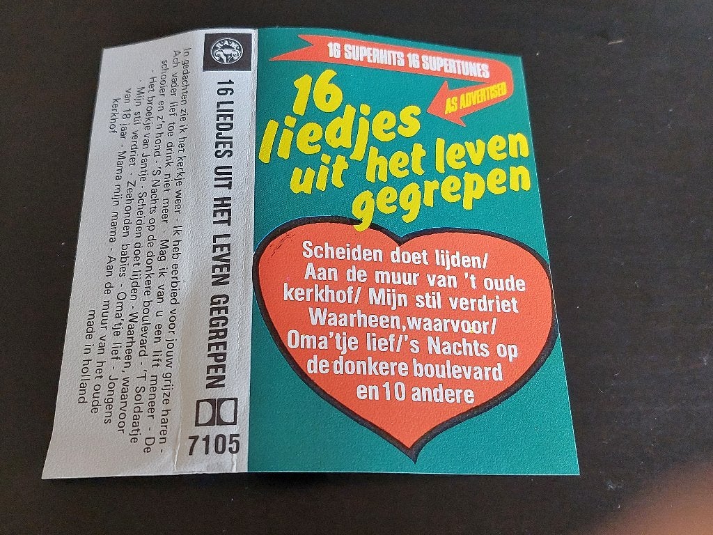 16 LIEDJES UIT HET LEVEN GEGREPEN (MC), 1 bandje, Ophalen of Verzenden, Zo goed als nieuw, Origineel