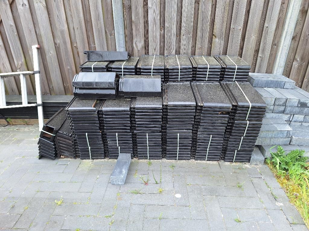 Zwarte platte pannen geglazuurd, Ophalen, Steen of Klei, Zwart, Nieuw