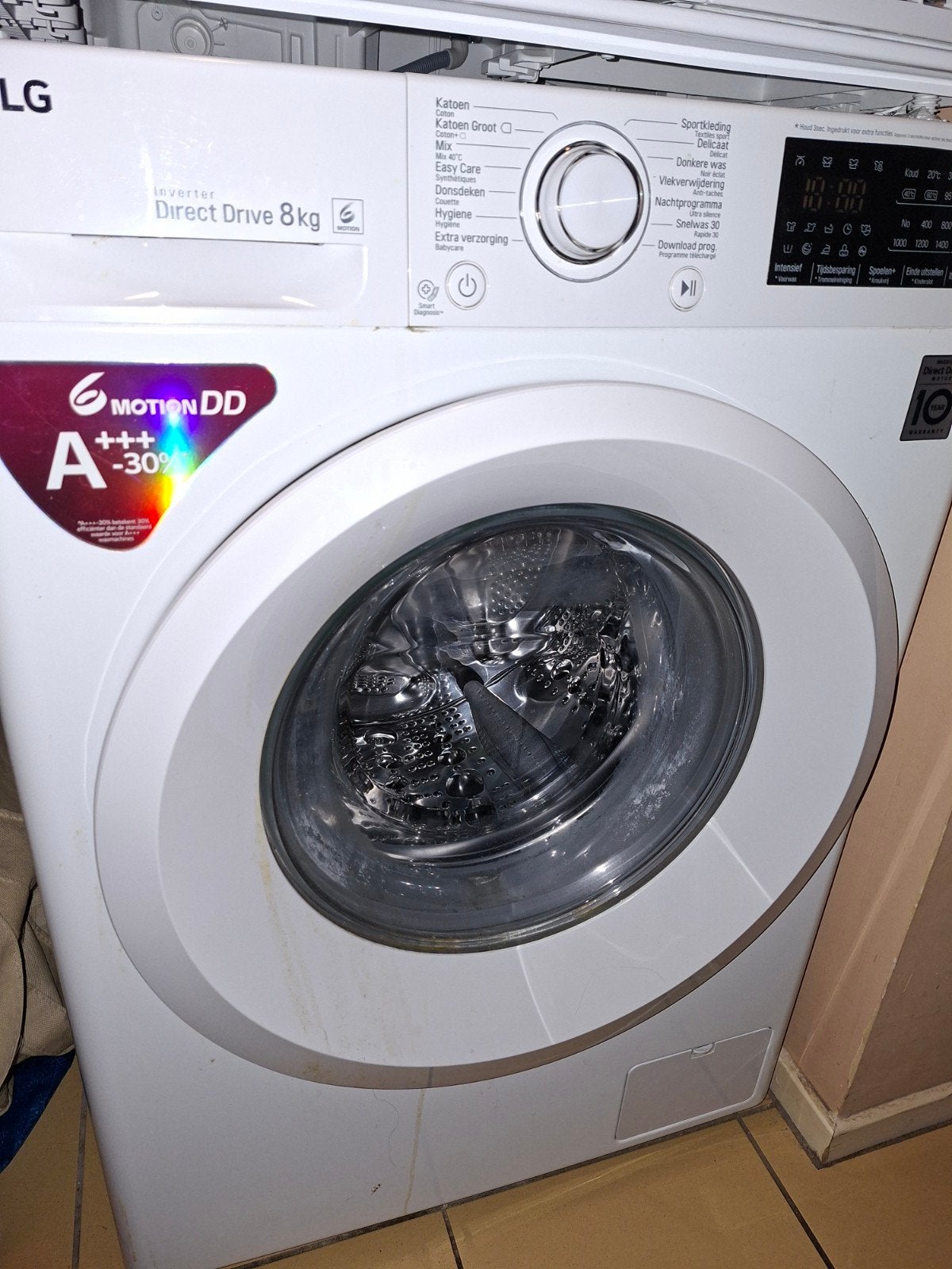 LG DIRECT DRIVE WASMACHINE 8 KG., Ophalen, Gebruikt, Voorlader, 85 tot 90 cm