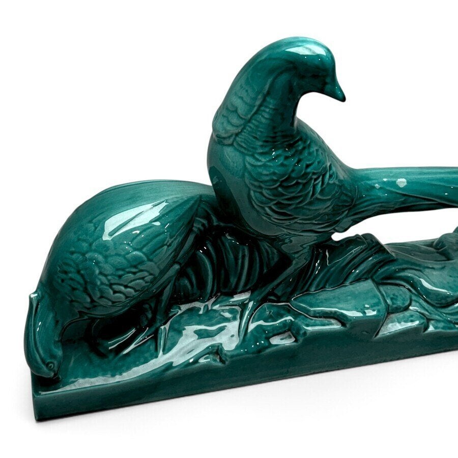 Frans majolica sculptuur met fazanten, Ophalen of Verzenden