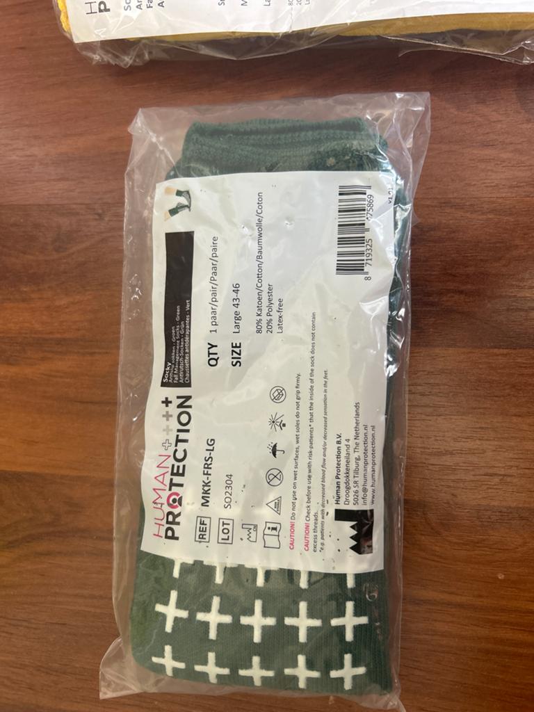 Human Protection Antislip Sokken - Maat L (43-46), Sokken en Kniesokken, Geel, Nieuw, Overige maten