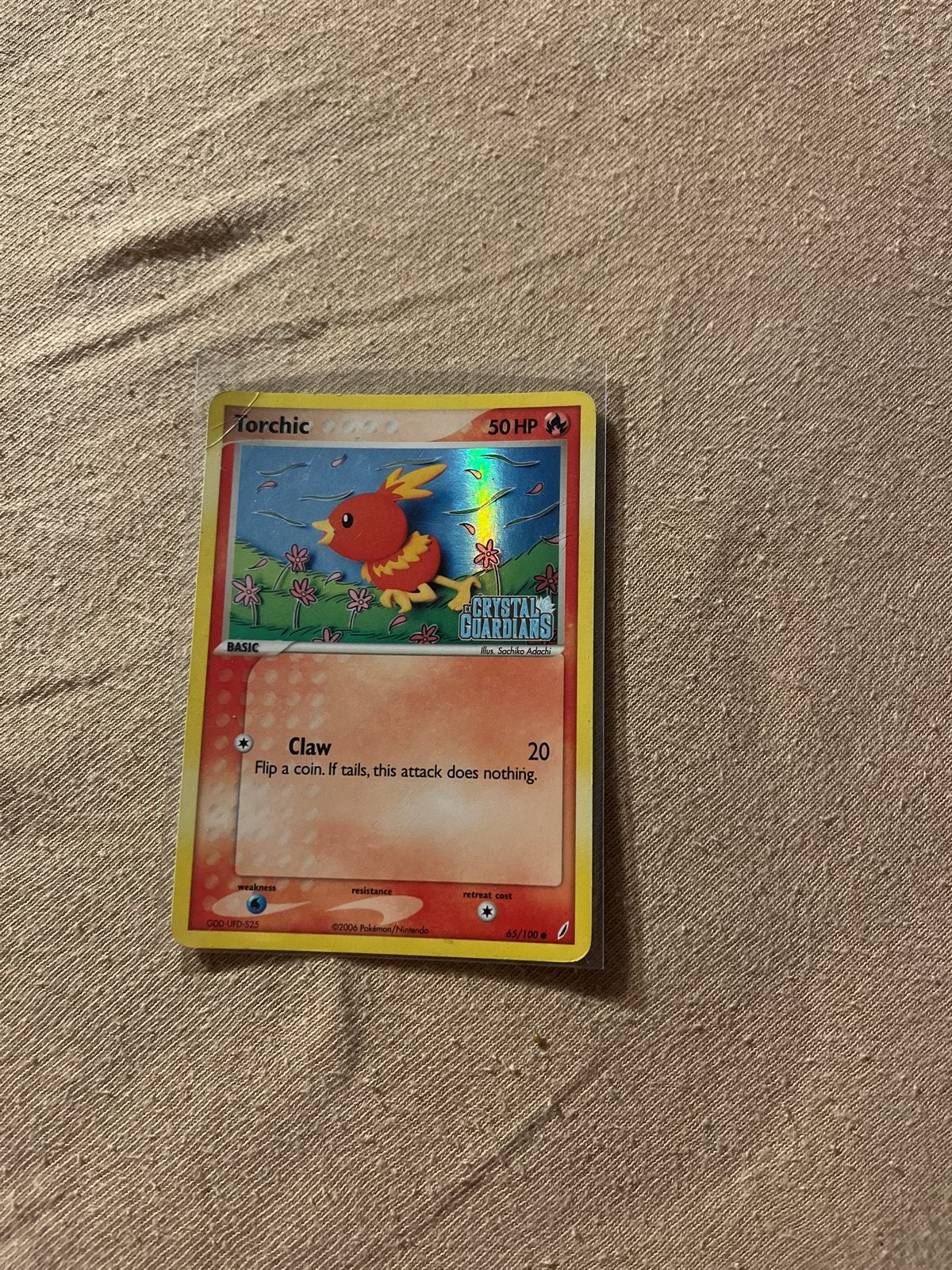 Torchic Pokémon Kaart - Crystal Guardians 43/100 Foil, Ophalen of Verzenden, Gebruikt, Losse kaart, Foil