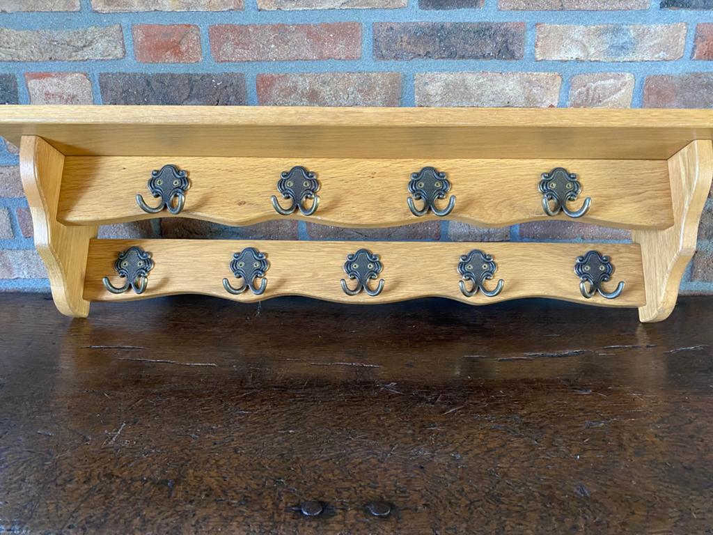 Vintage blank eiken wandkapstok, Gebruikt, Minder dan 100 cm, Hout, Ophalen