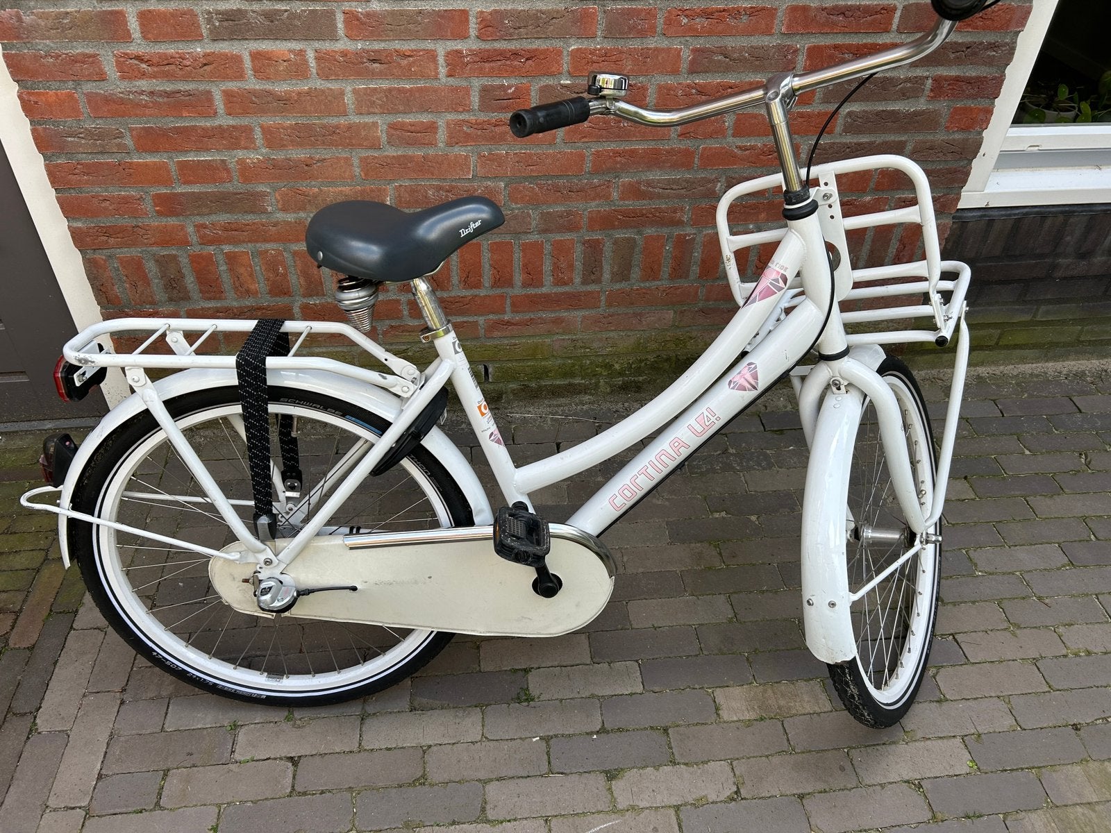 Cortina U4 transportfiets 24 inch 3V meisjesfiets wit, Ophalen, Terugtraprem, Versnellingen, Gebruikt