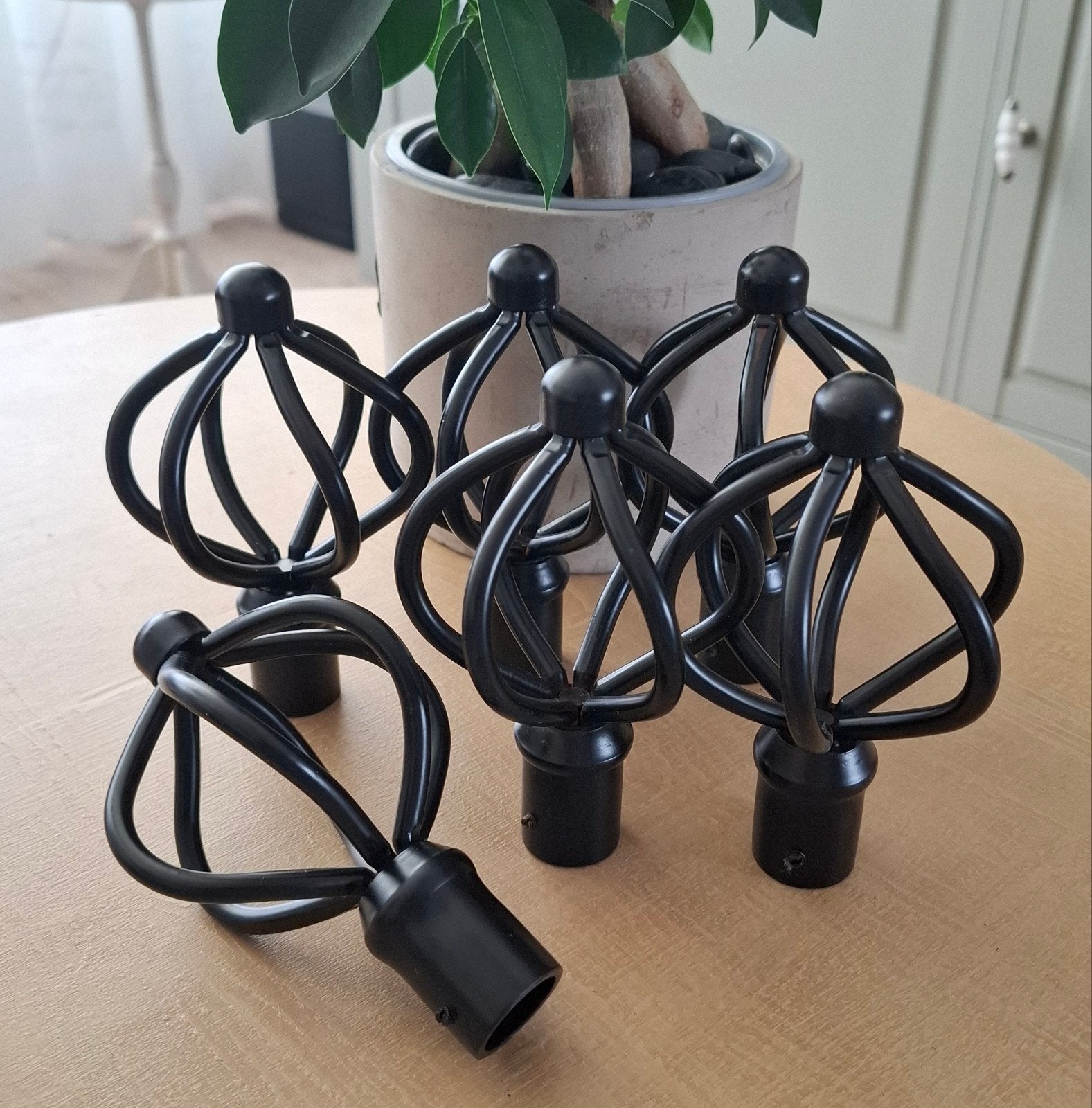3x set zwarte roede eindknoppen, Zwart, Ophalen of Verzenden, Zo goed als nieuw, Minder dan 100 cm