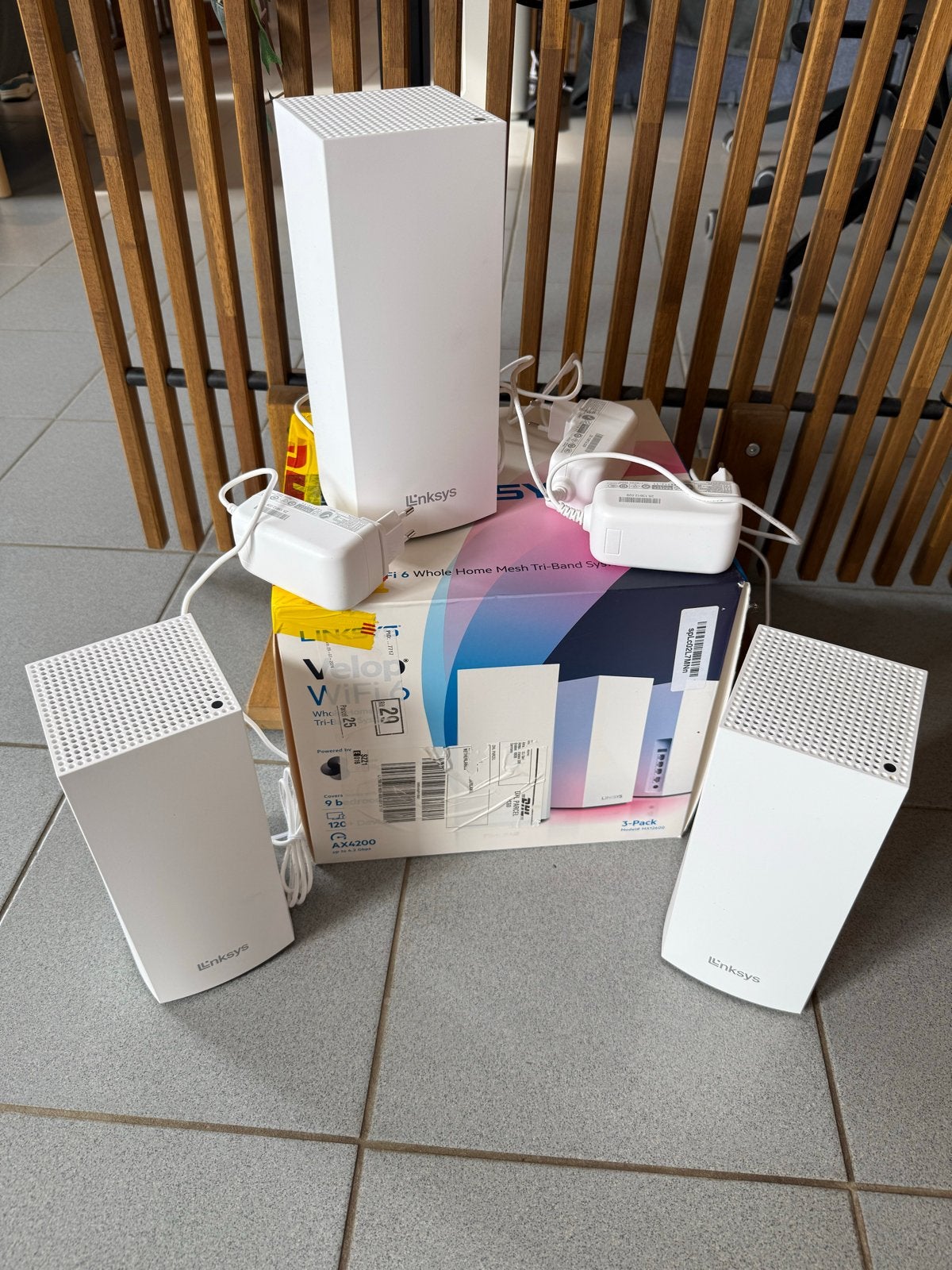Linksys AX4200 Velop WiFi 6 Mesh Systeem (3-pack) [ZGAN], Ophalen of Verzenden, Zo goed als nieuw, Router
