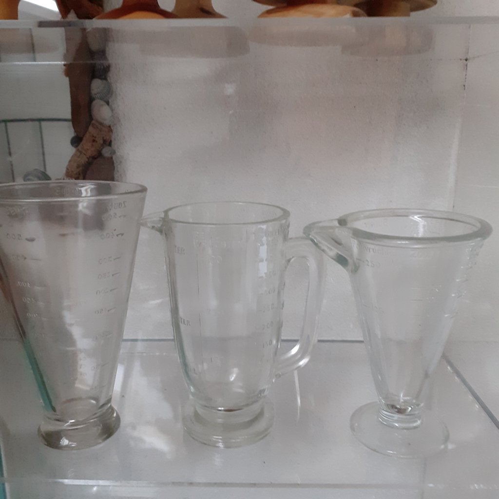 litermaten brocante, Ophalen of Verzenden, Meerkleurig, Glas, Overige typen