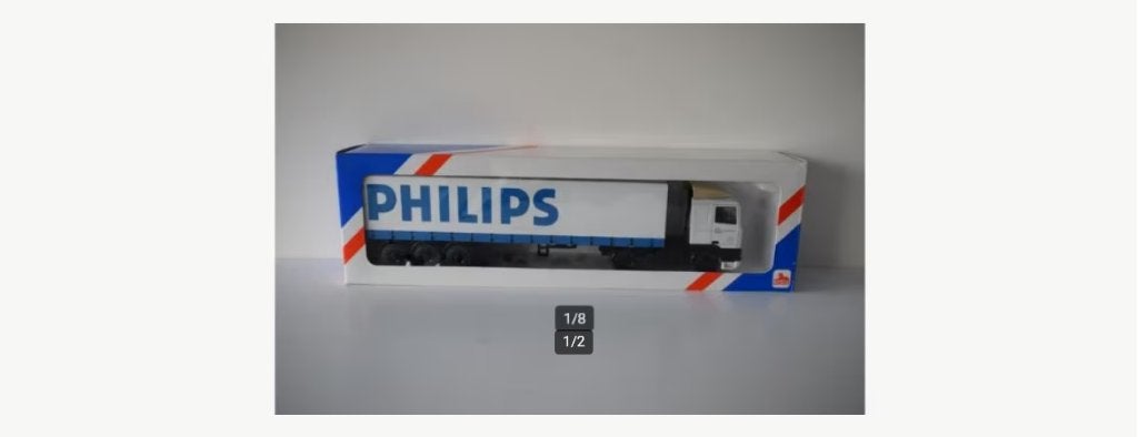 NIEUW:  1:50 Lion Toys DAF 95 4900 Ati PHILIPS met Oplegger., Hobby en Vrije tijd, Modelauto's | 1:50, Ophalen, Nieuw, Bus of Vrachtwagen