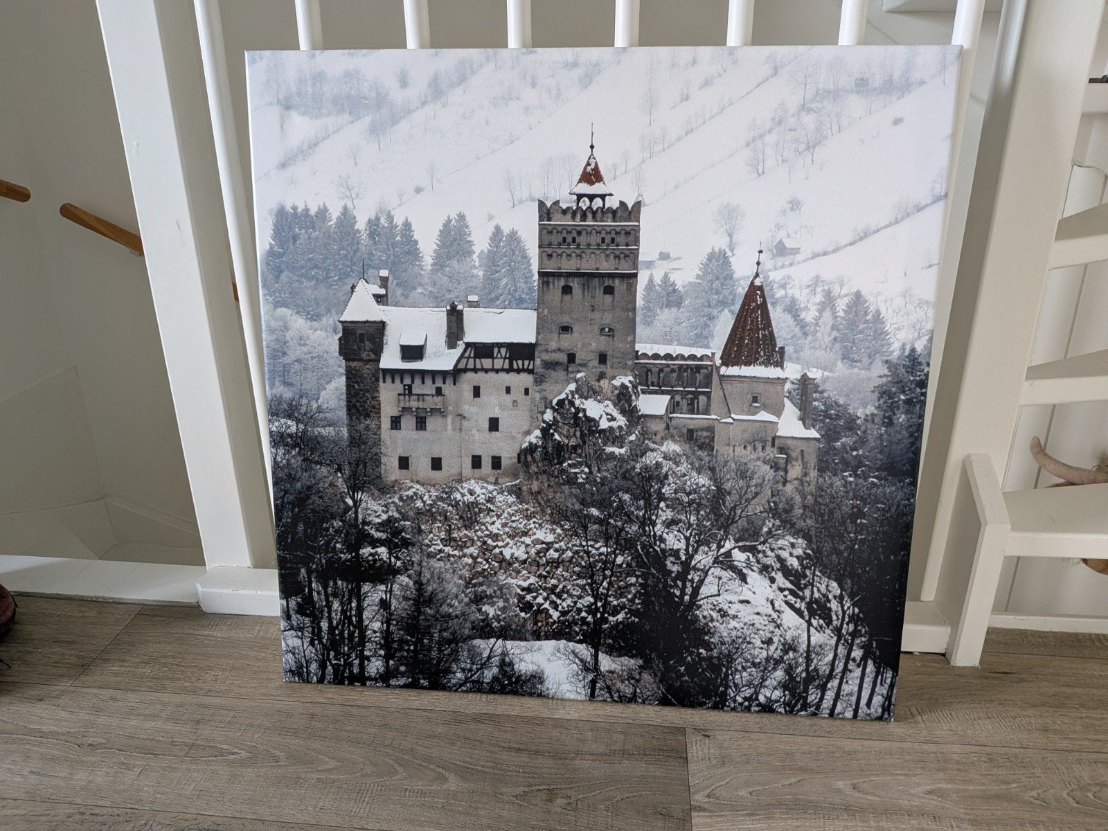 buiten canvas met kasteel print, Ophalen, Gebruikt, Print, 75 tot 100 cm