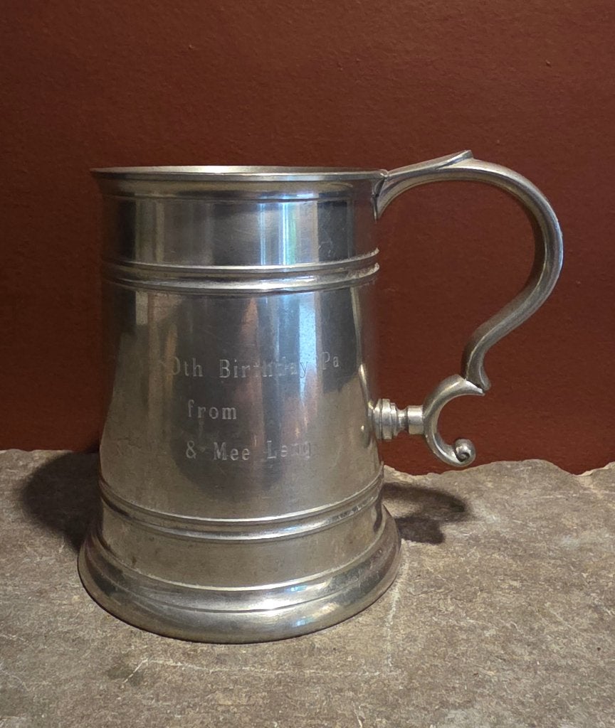 Glimmende vintage zilverkleurige ‘Royal Selangor’ bierpul, Antiek en Kunst, Ophalen