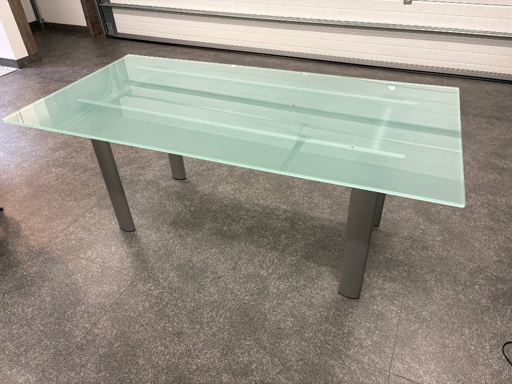 Glazen eetkamertafel, Huis en Inrichting, Tafels | Eettafels, Ophalen, 50 tot 100 cm, Zo goed als nieuw, Glas