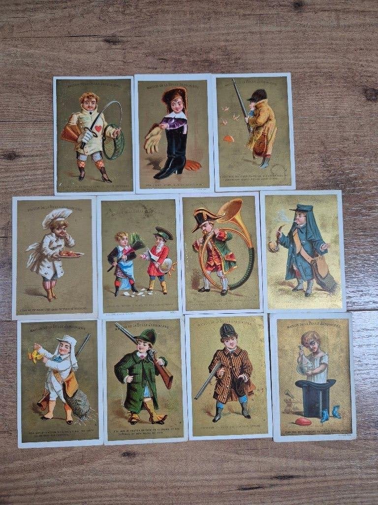 Oude Chromos - A La Belle Jardinier - Les enfants, Verzamelen, Ophalen of Verzenden, Voor 1920, Ongelopen, Frankrijk