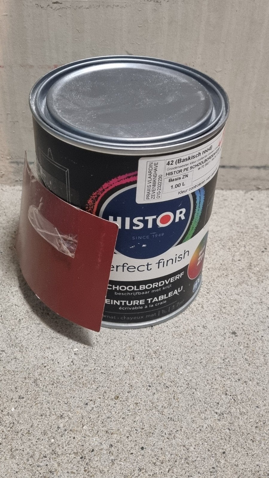 Histor Perfect Finish Schoolbordverf Baskisch Rood 1L, Nieuw, Ophalen of Verzenden, Verf, Minder dan 5 liter