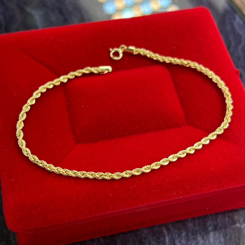 14 karaat gouden armband rope schakel nieuw, Ophalen of Verzenden, Zo goed als nieuw, Goud