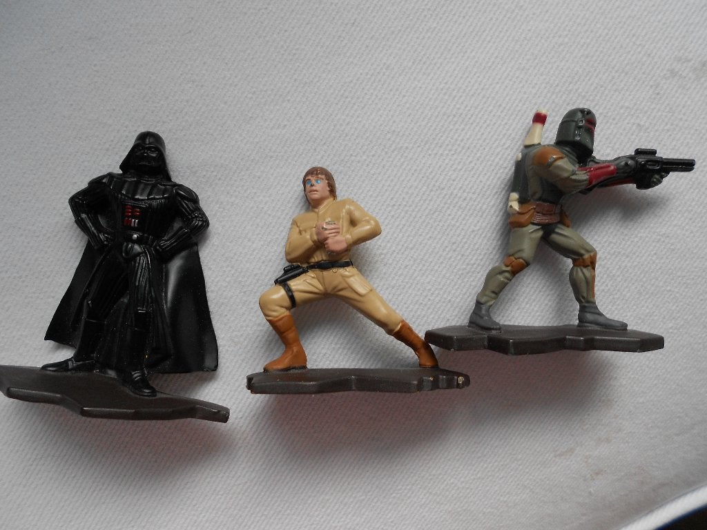 3 Star Wars figuurtjes Luke Darth Vader Jango Fett, Verzamelen, Star Wars, Ophalen, Gebruikt, Actiefiguurtje