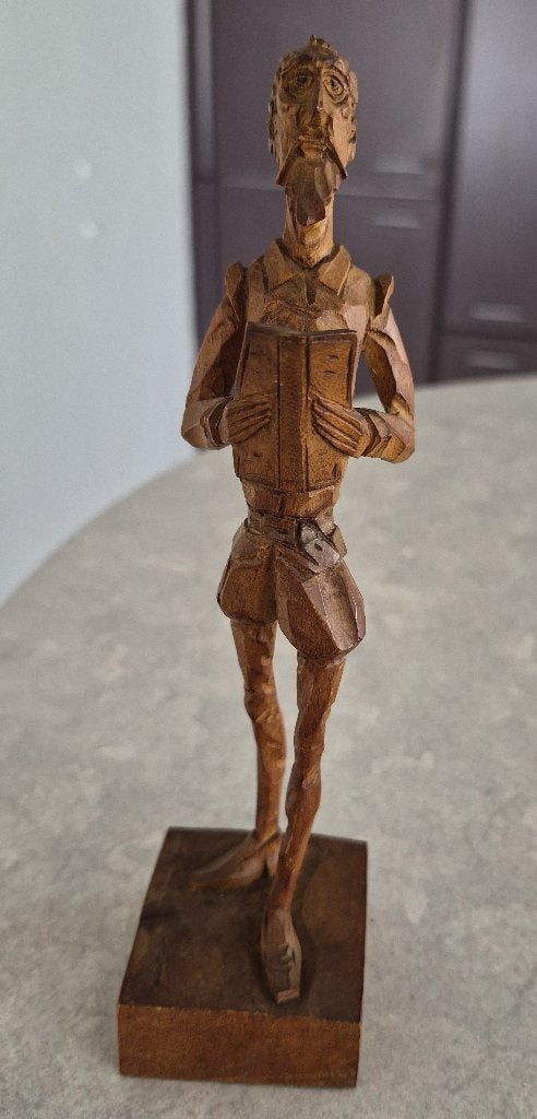 Don Quichot - 18,5 cm hoog - gemerkt, Ophalen of Verzenden, Hout, Houtsnijwerk