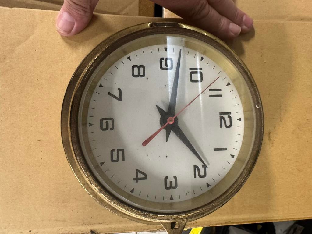 Scheepsklok met elektrisch uurwerk - 20 cm diameter, Ophalen, Gebruikt